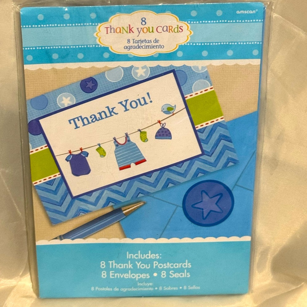 8 Thank You cards & envelopes ✉️